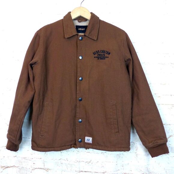 Deus Ex Machina Other - Deus Ex Machina Jacket Mens XS Brown Latham Canvas Coach Sherpa Lined Motorcycle